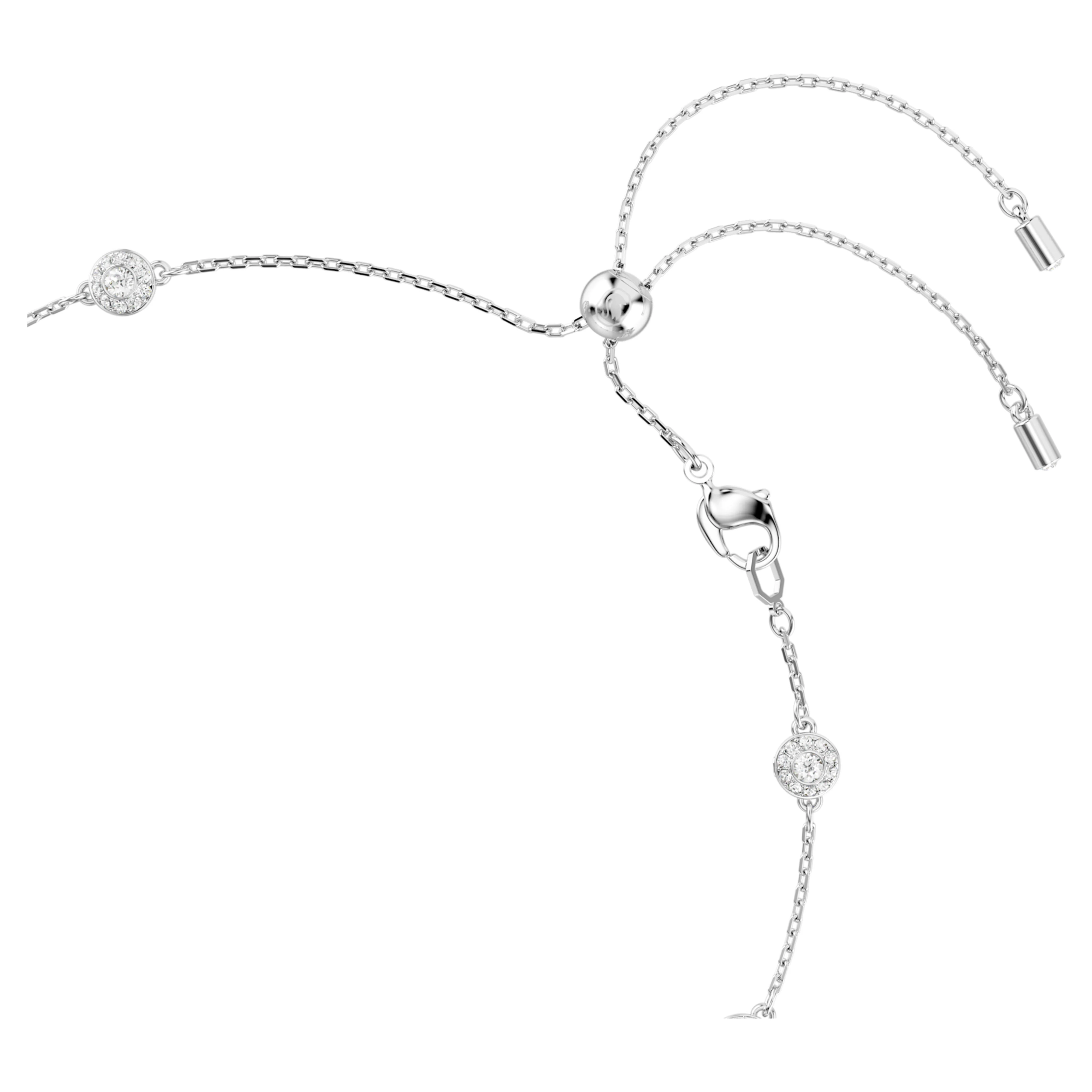 Una Angelic necklace Round cut, Double sided motifs, White, Rhodium plated - Image 4