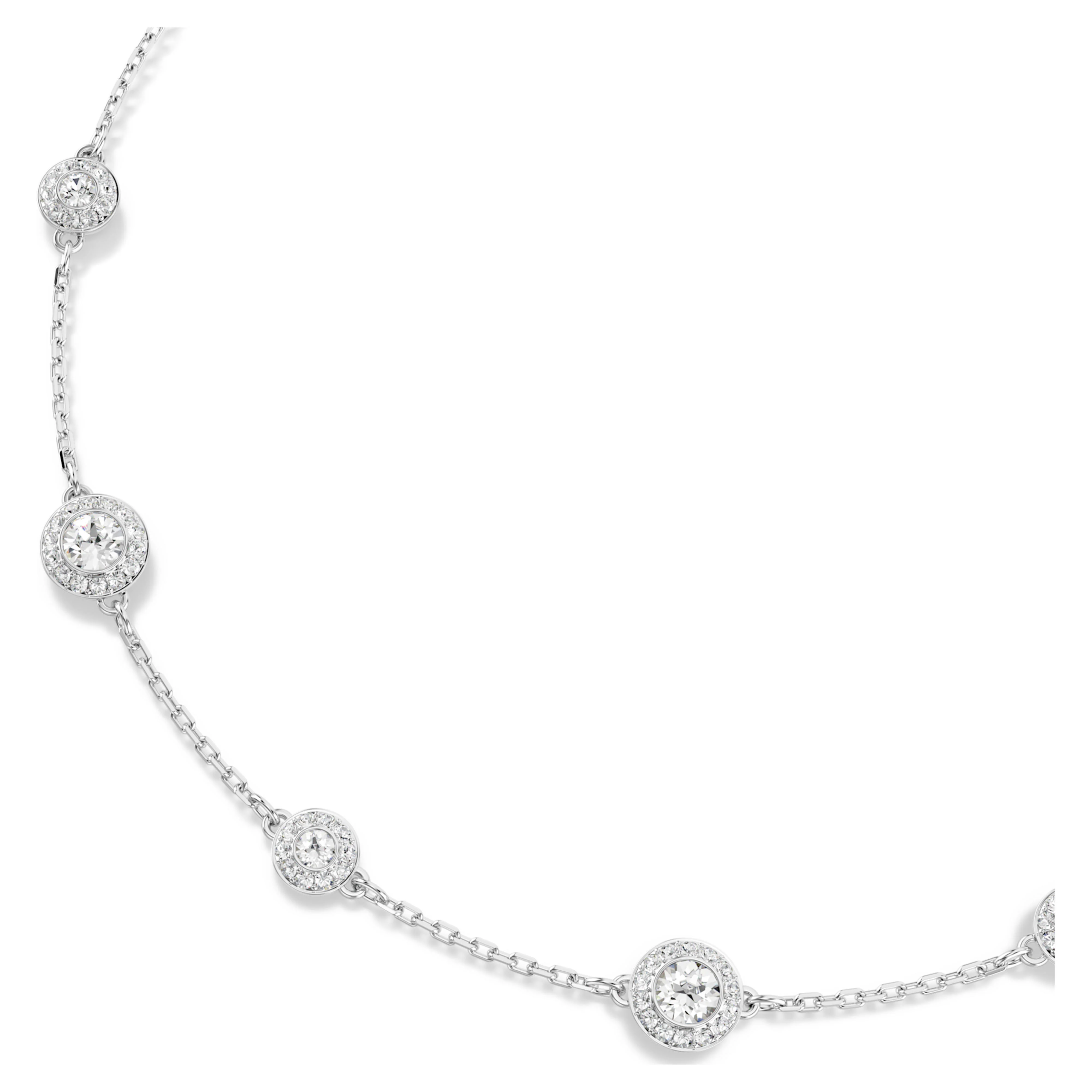 Una Angelic necklace Round cut, Double sided motifs, White, Rhodium plated - Image 5