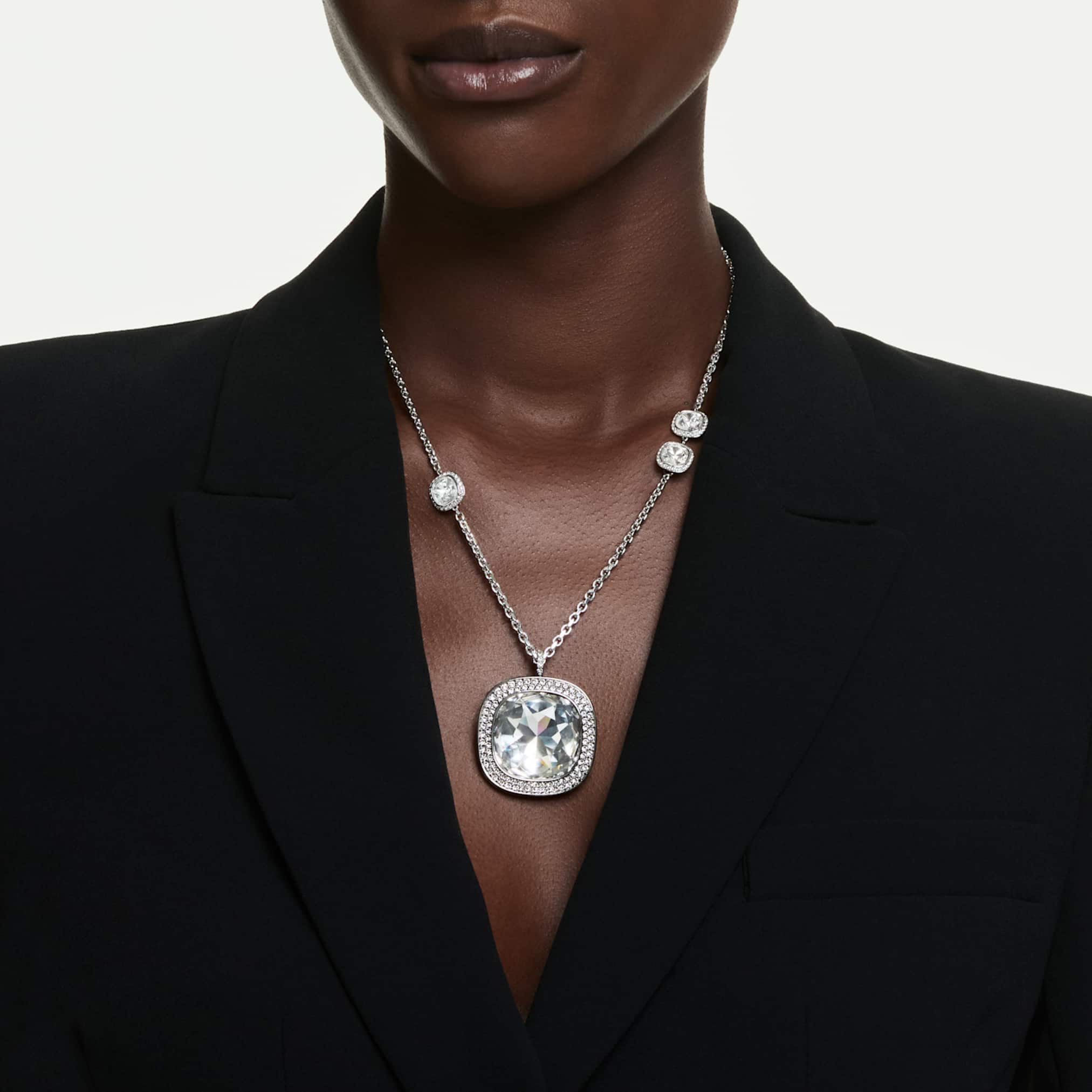 Una Angelic pendant and brooch Cushion cut, White, Mixed Plating - Image 6