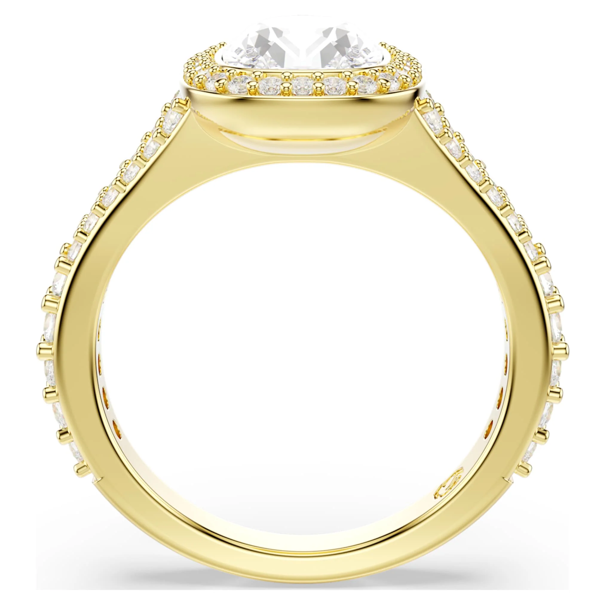 Una Angelic ring Cushion cut, White, 18K gold finish - Image 3