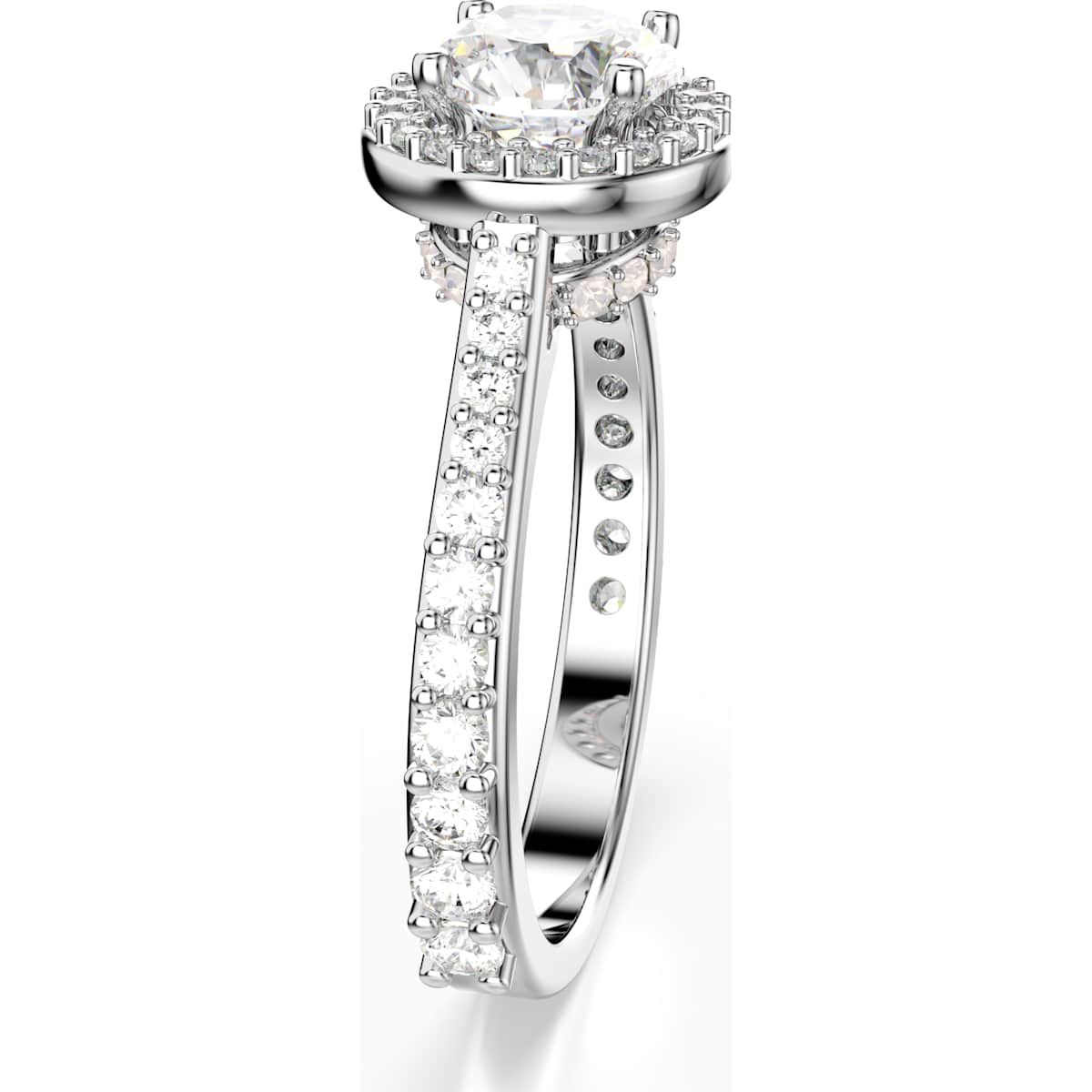 Una Angelic ring Round cut, White, Silver-tone finish - Image 3