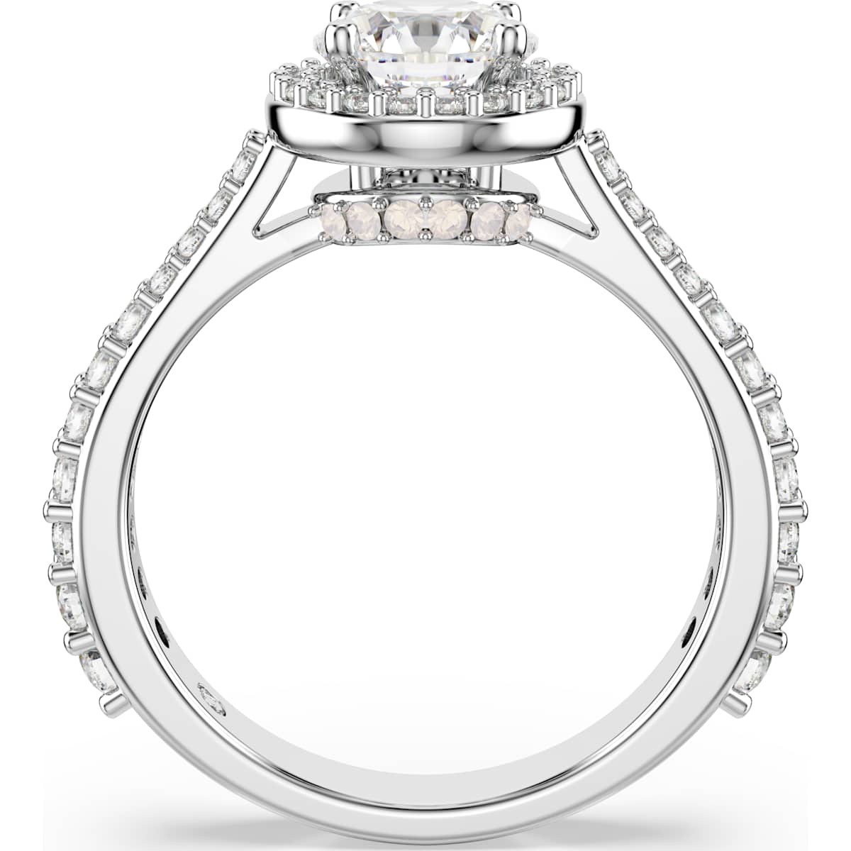 Una Angelic ring Round cut, White, Silver-tone finish - Image 4