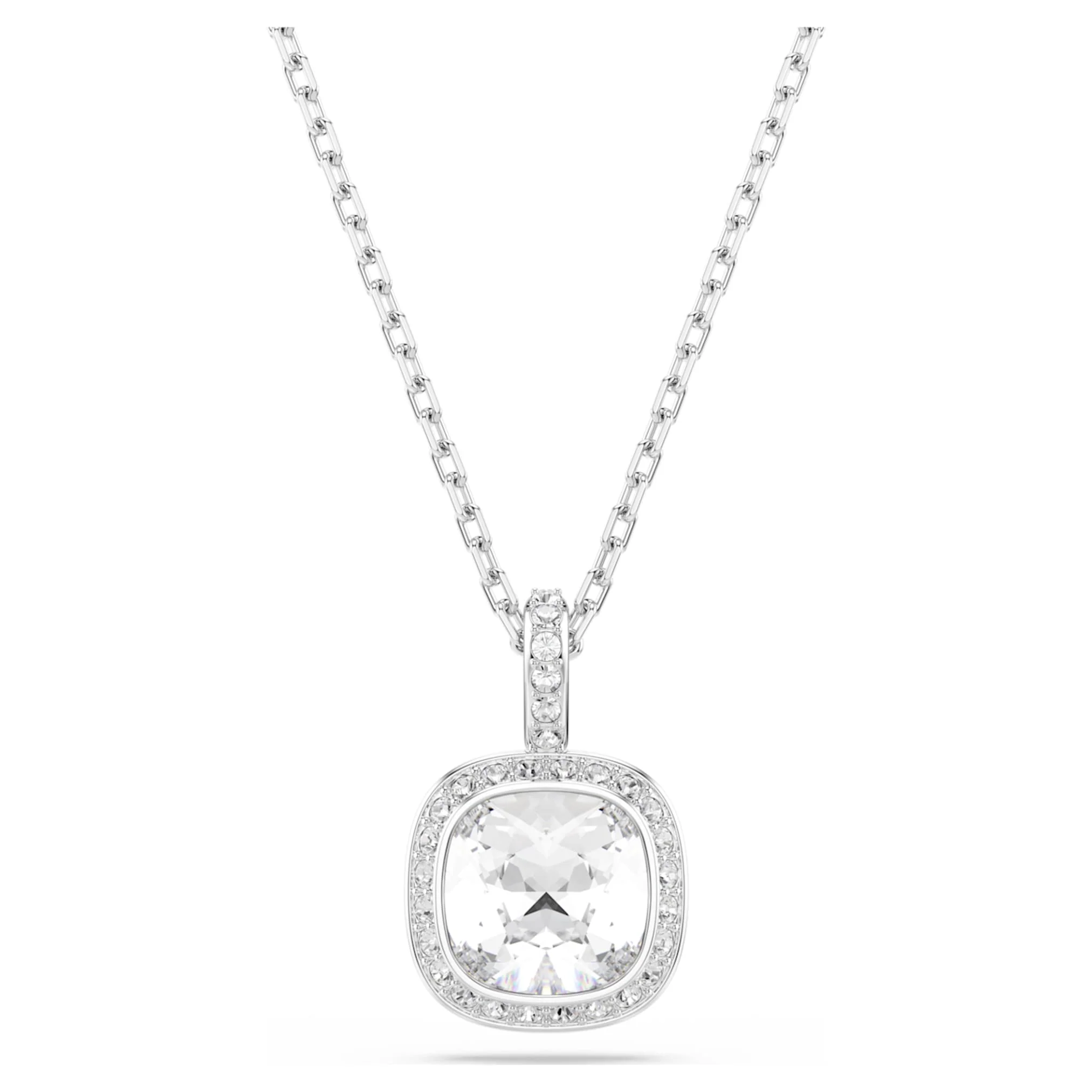 Una Angelic set Cushion cut, White, Rhodium plated - Image 4