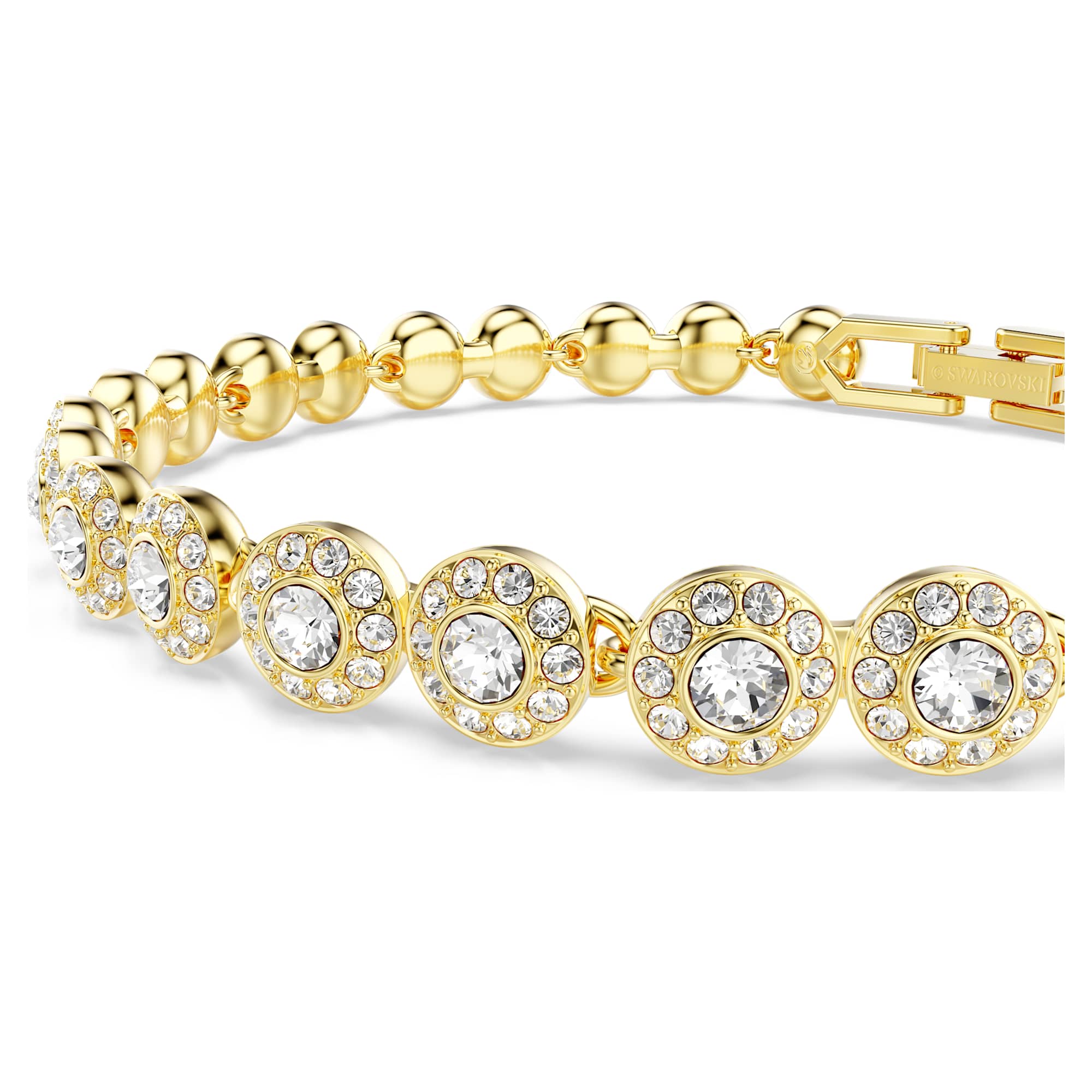 Una Angelic set Round cut, White, Gold-tone plated - Image 7