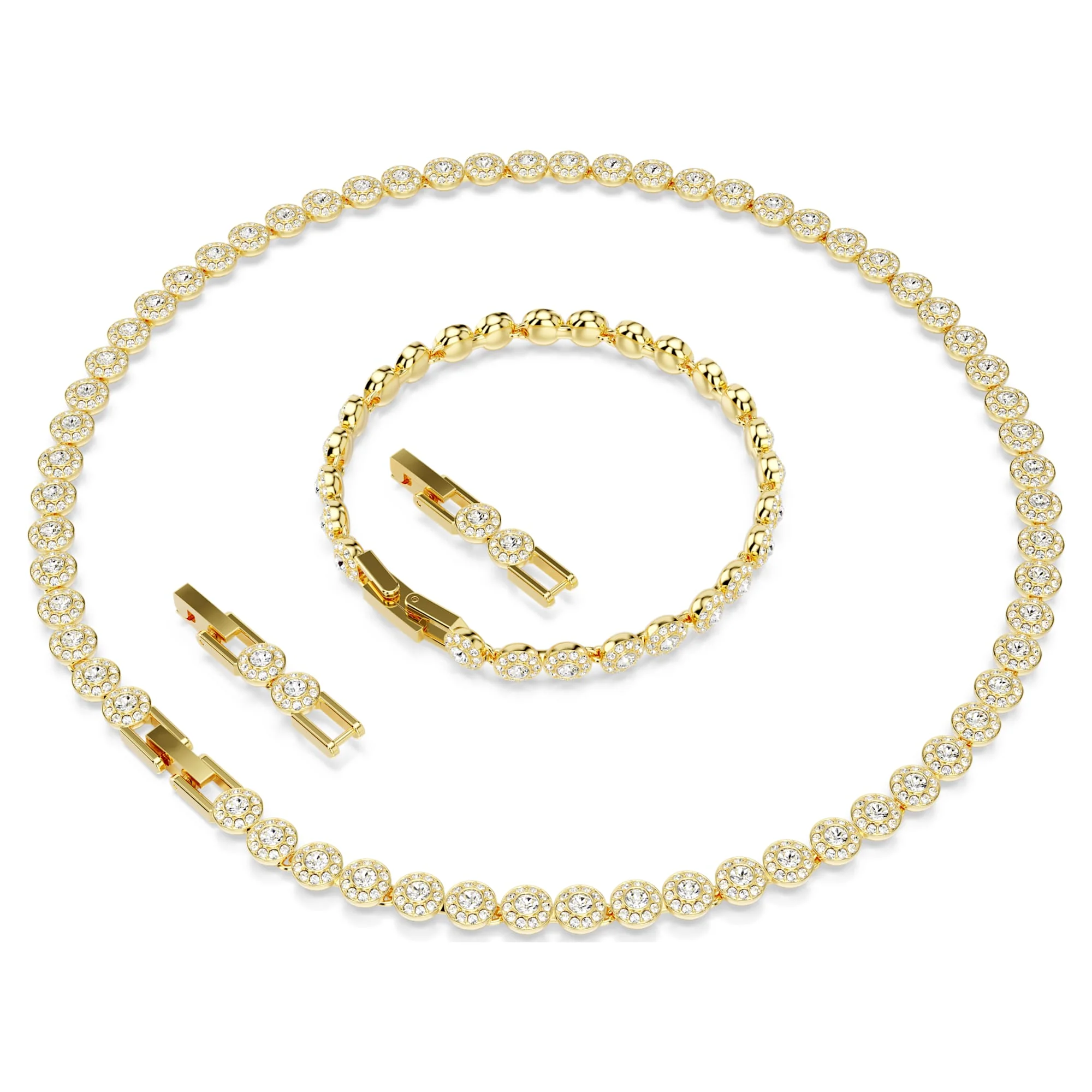 Una Angelic set Round cut, White, Gold-tone plated - Image 8