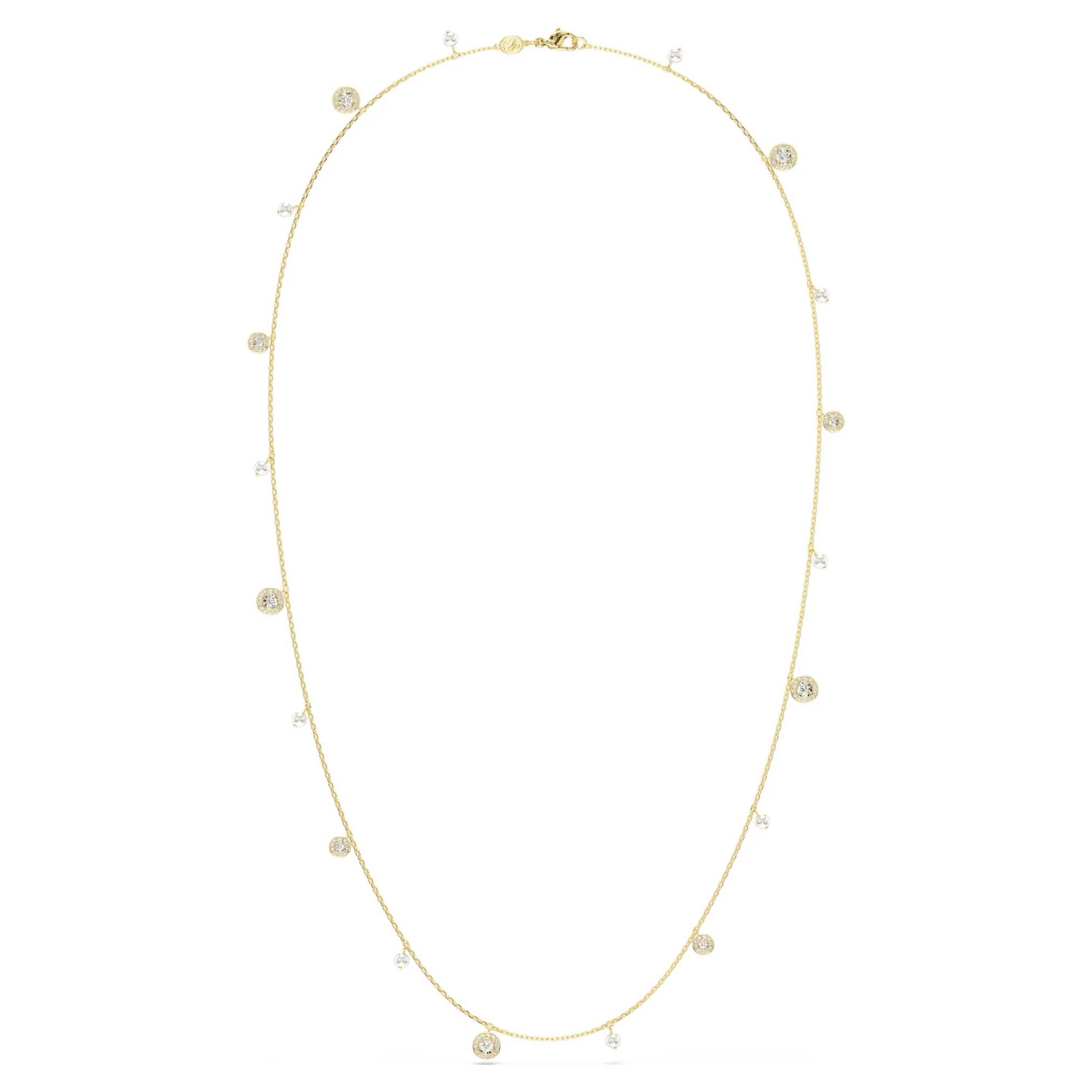 Una Angelic strandage Crystal pearl, Round cut, White, Gold-tone plated - Image 3