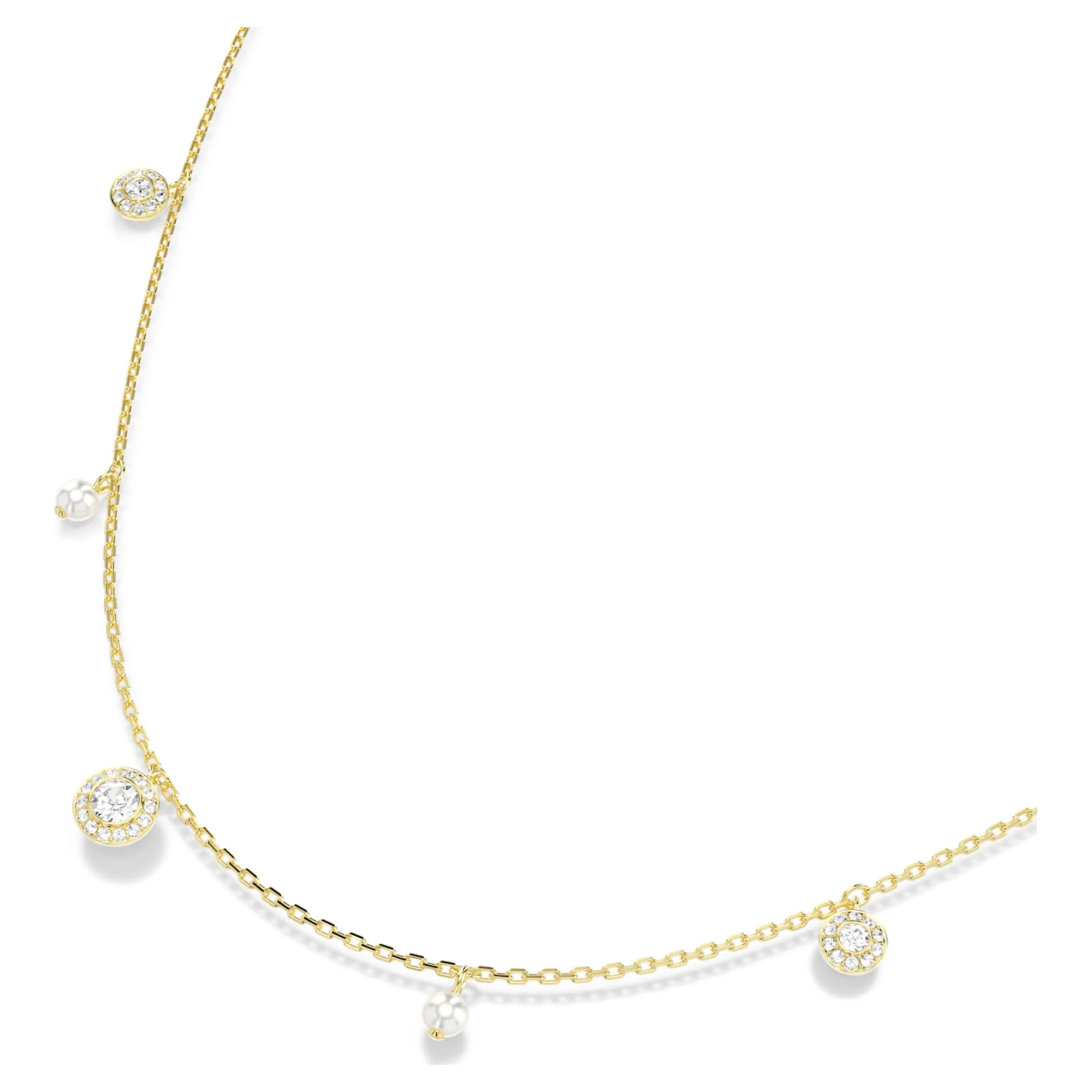 Una Angelic strandage Crystal pearl, Round cut, White, Gold-tone plated - Image 7