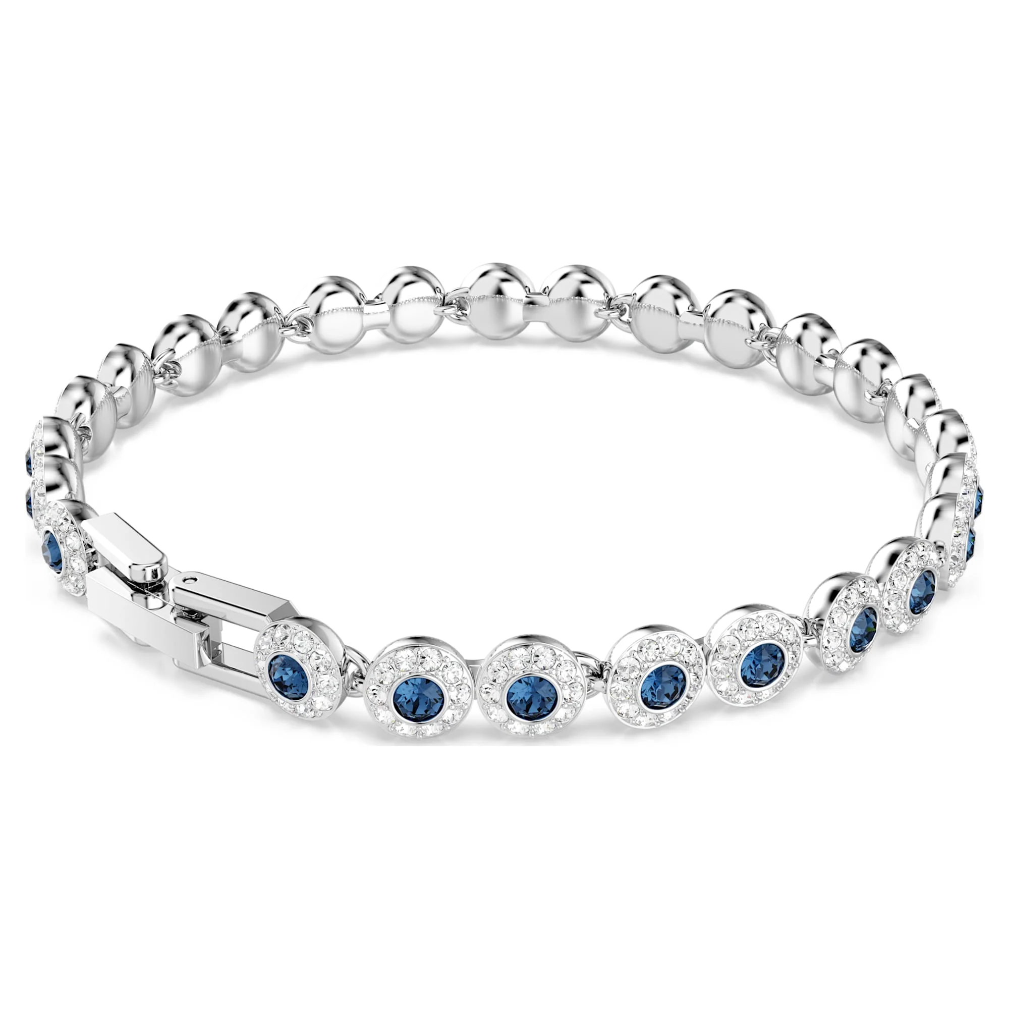 Una Angelic Tennis bracelet Round cut, Blue, Rhodium plated - Image 5