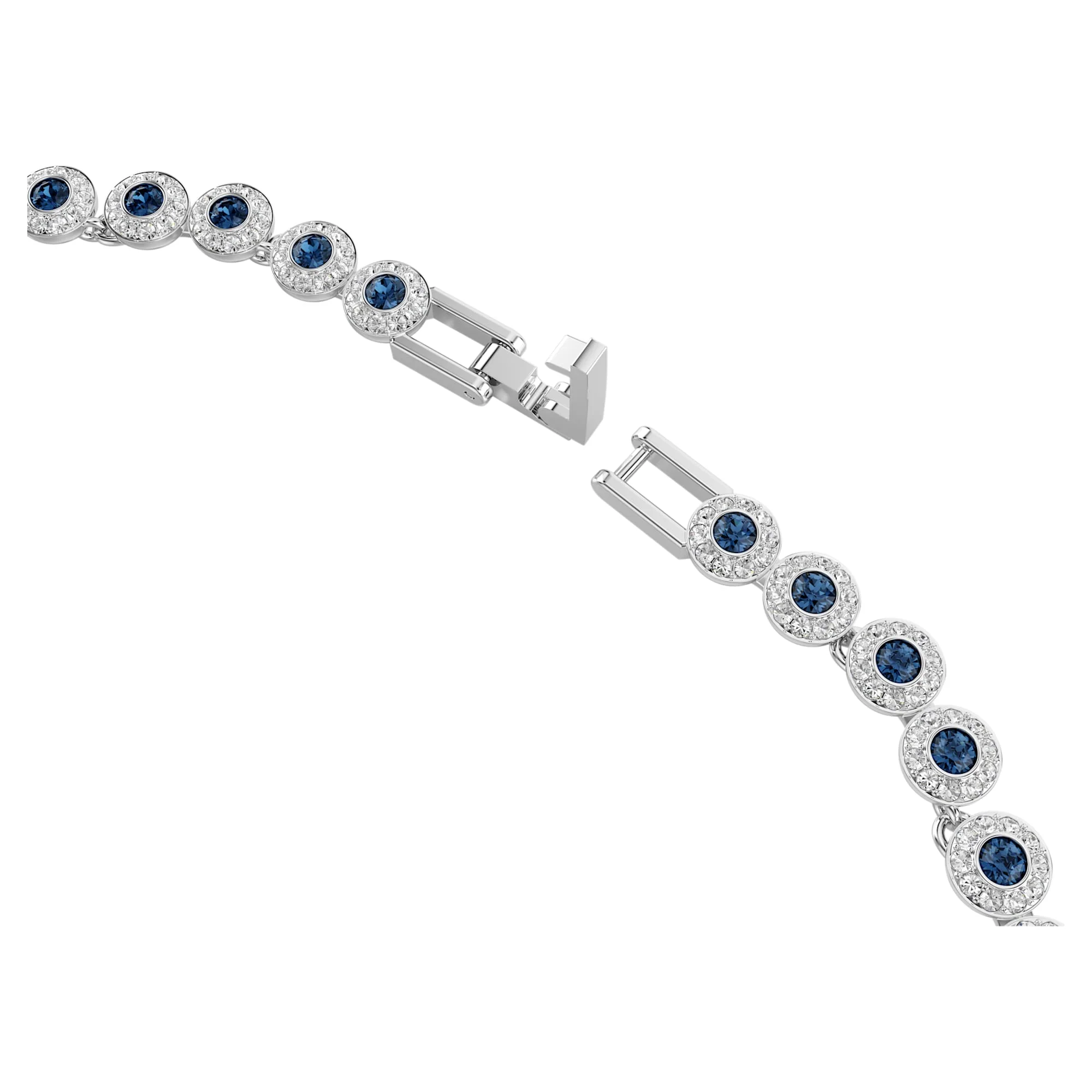 Una Angelic Tennis necklace Round cut, Blue, Rhodium plated - Image 3