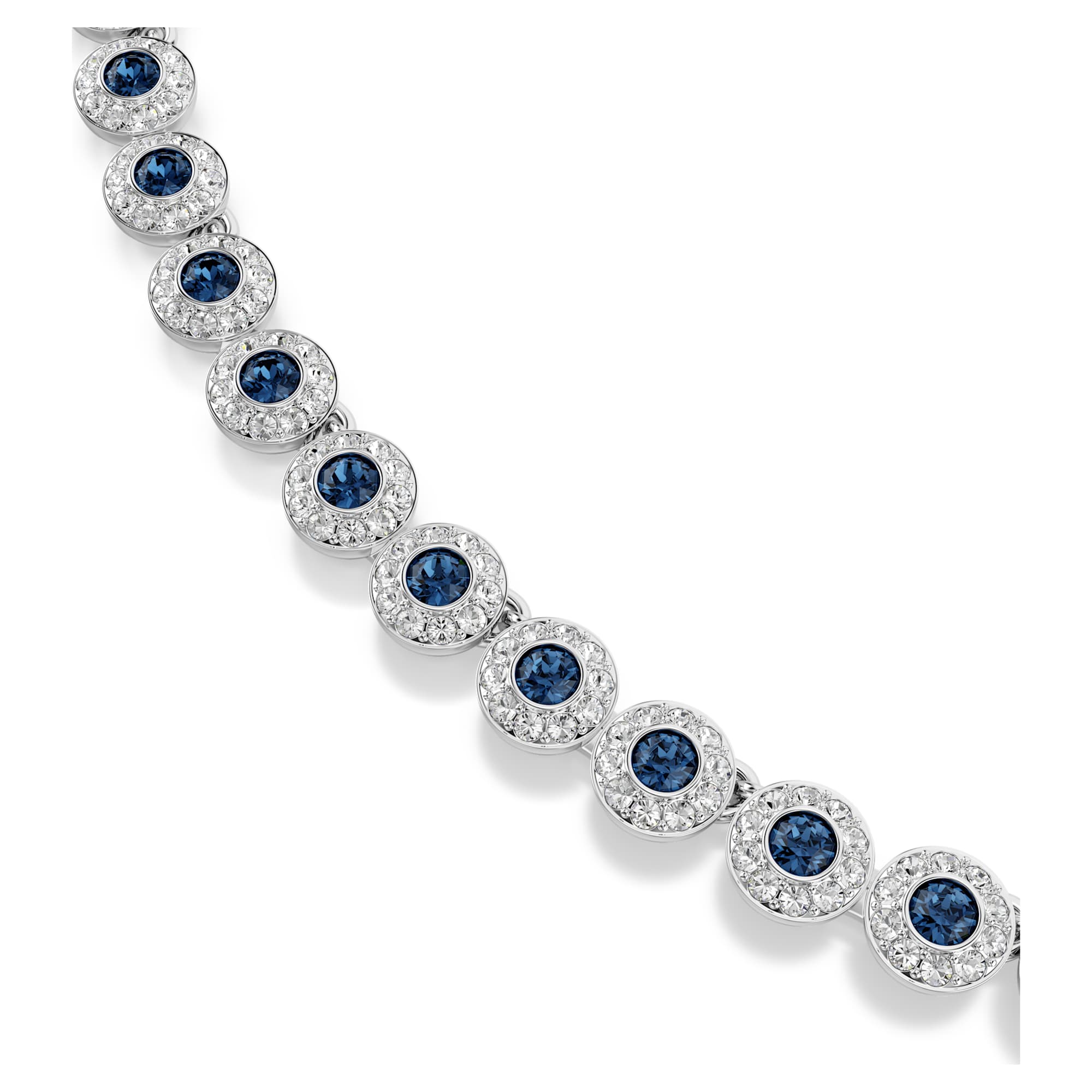 Una Angelic Tennis necklace Round cut, Blue, Rhodium plated - Image 4
