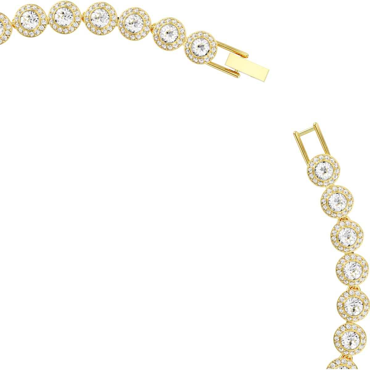 Una Angelic Tennis necklace Round cut, White, Gold-tone plated - Image 3