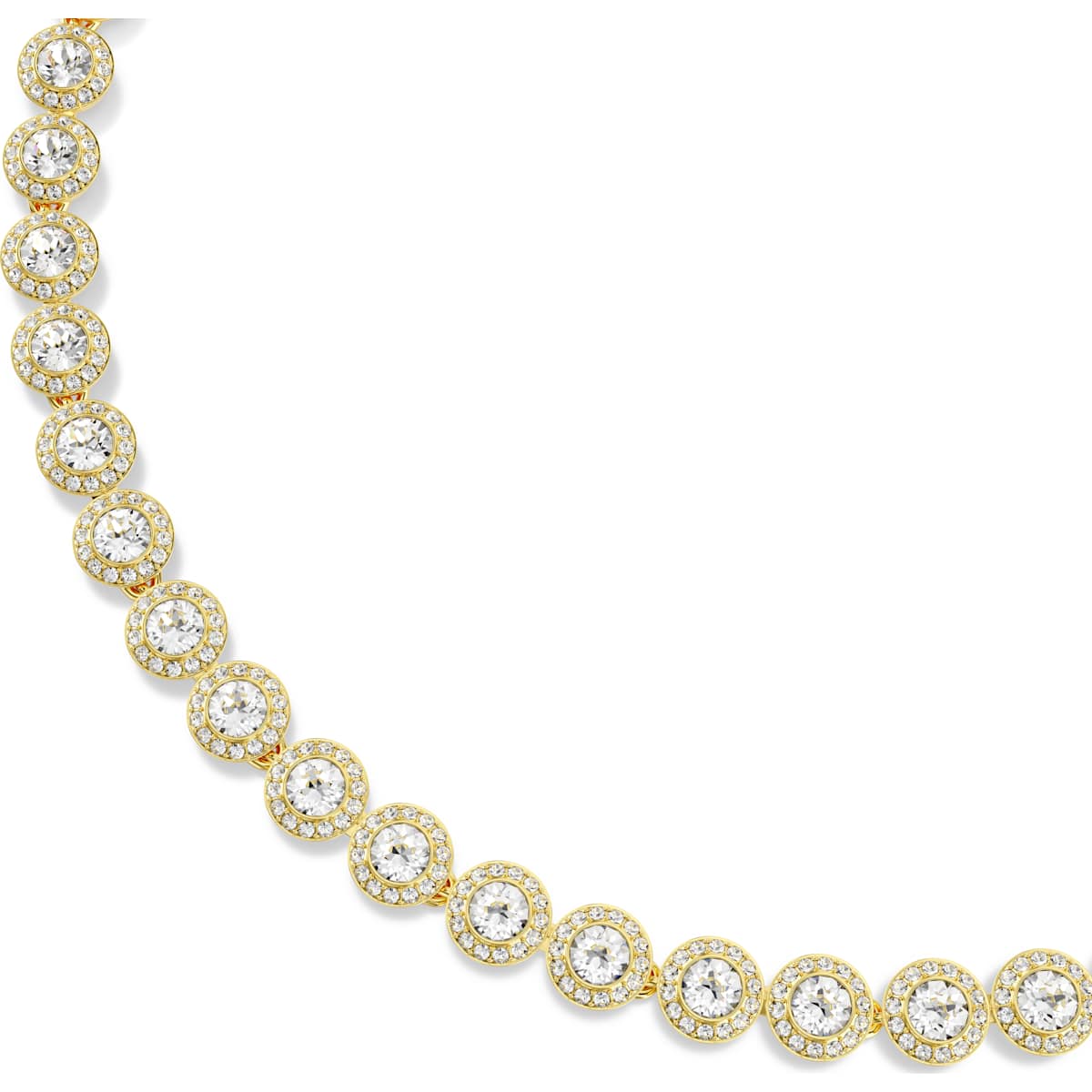 Una Angelic Tennis necklace Round cut, White, Gold-tone plated - Image 4