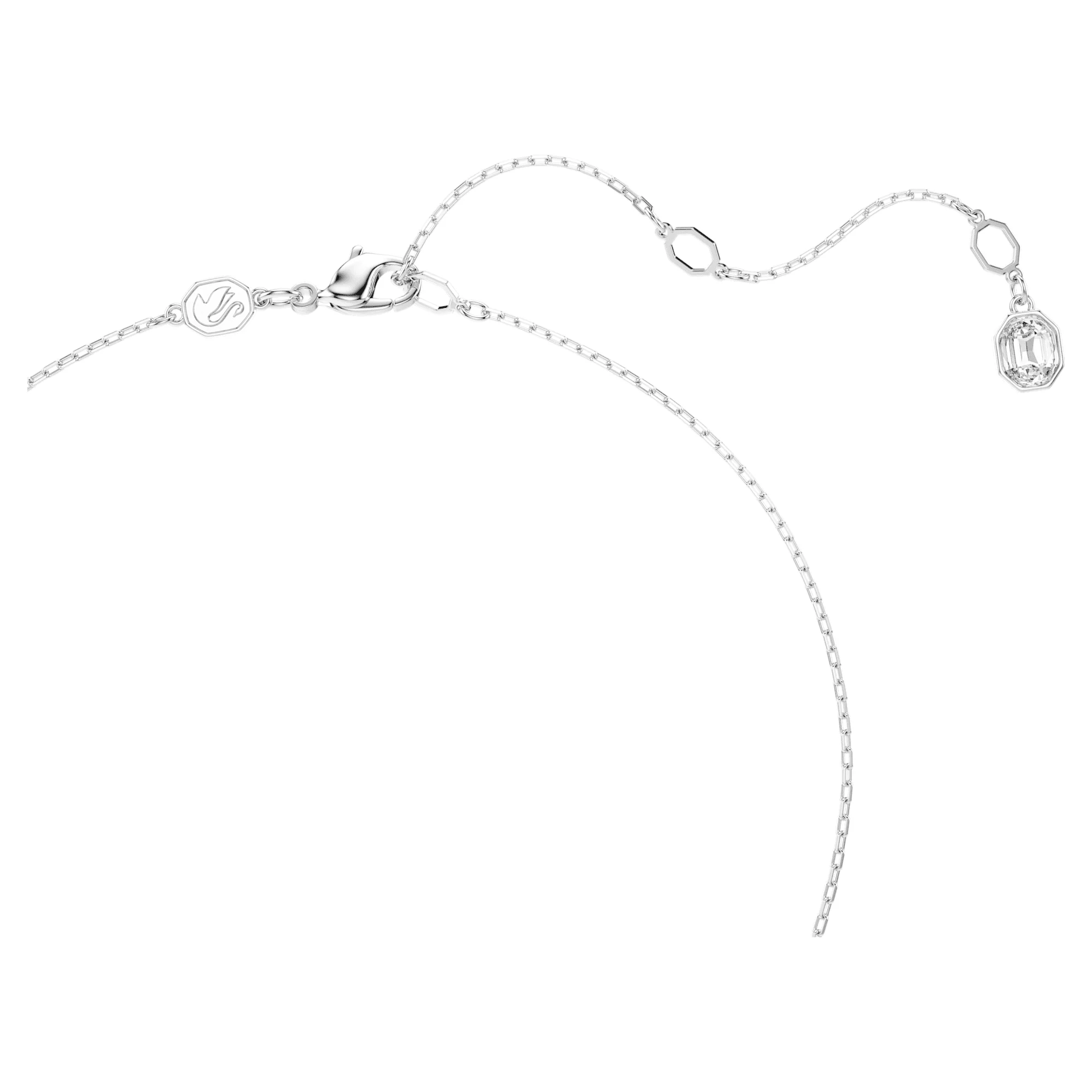 Una Angelic Y pendant Round cut, White, Rhodium plated - Image 3