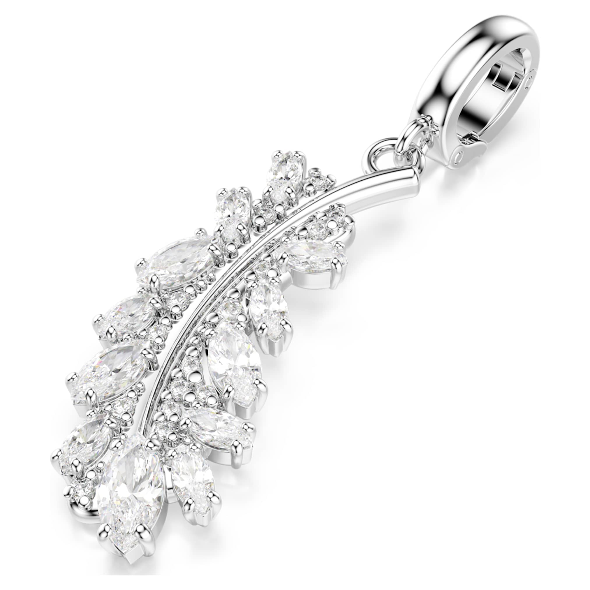 Vienna charm Mixed cuts, Feather, White, Rhodium plated - Image 2