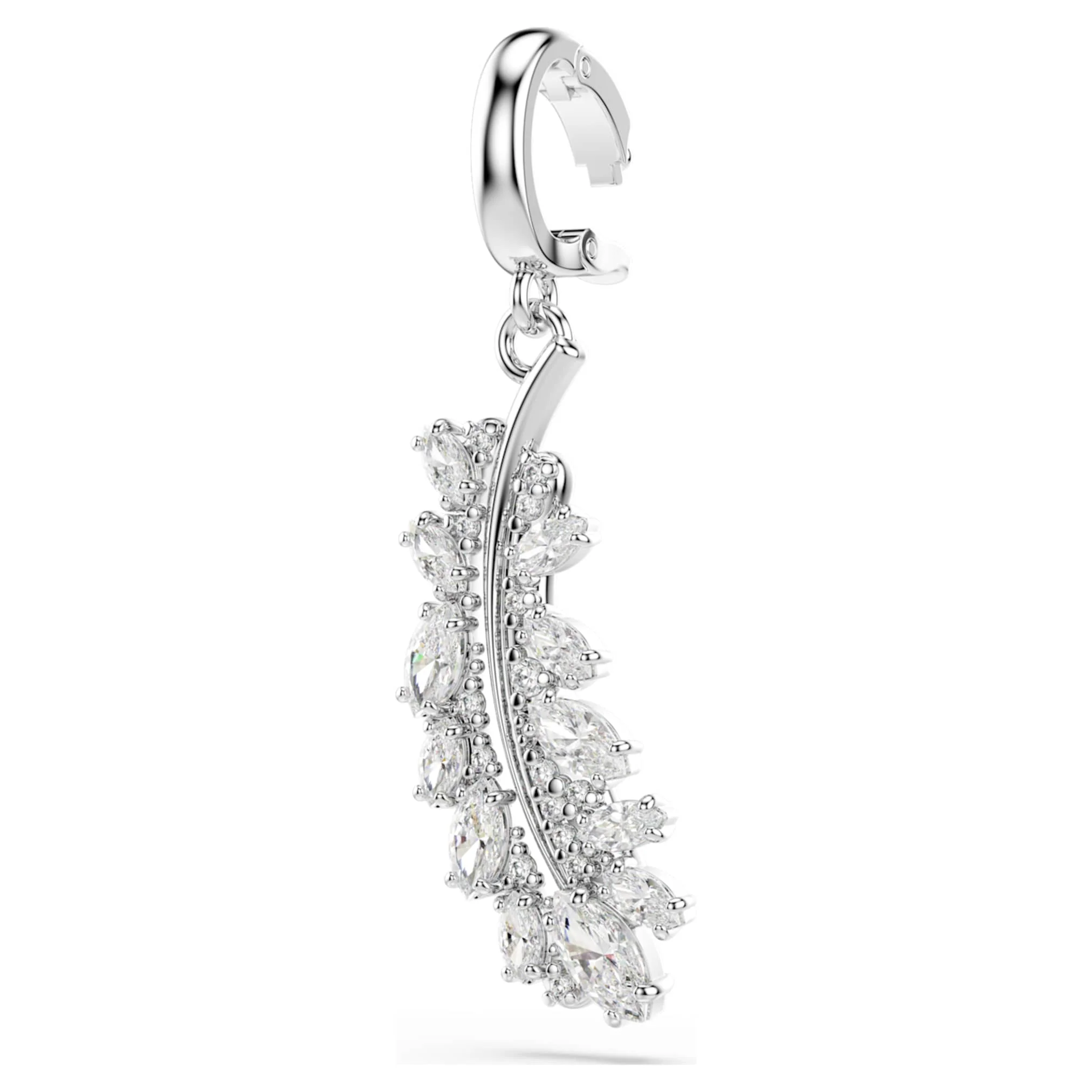 Vienna charm Mixed cuts, Feather, White, Rhodium plated - Image 3