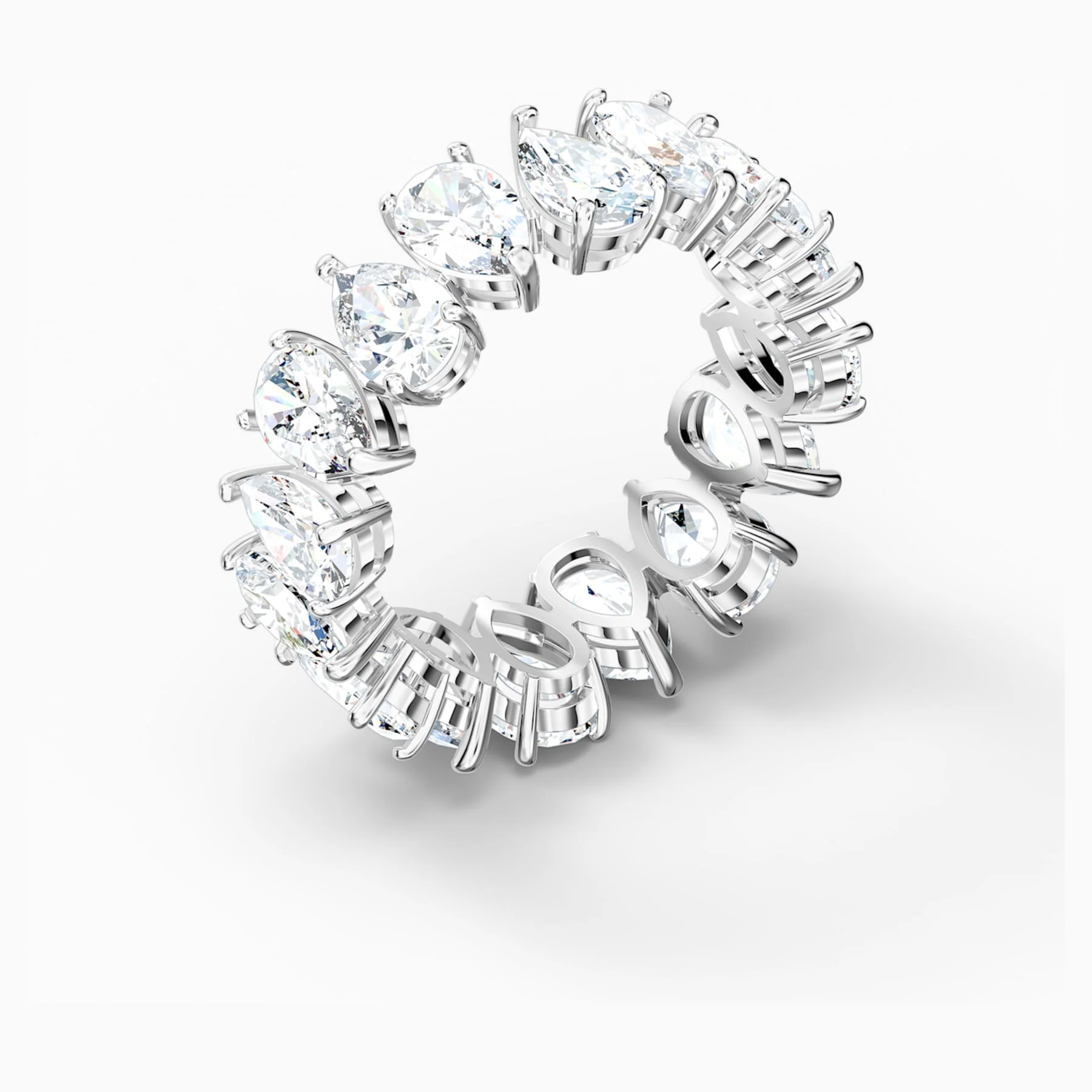 VITTORE PEAR RING, WHITE, RHODIUM PLATED - Image 3