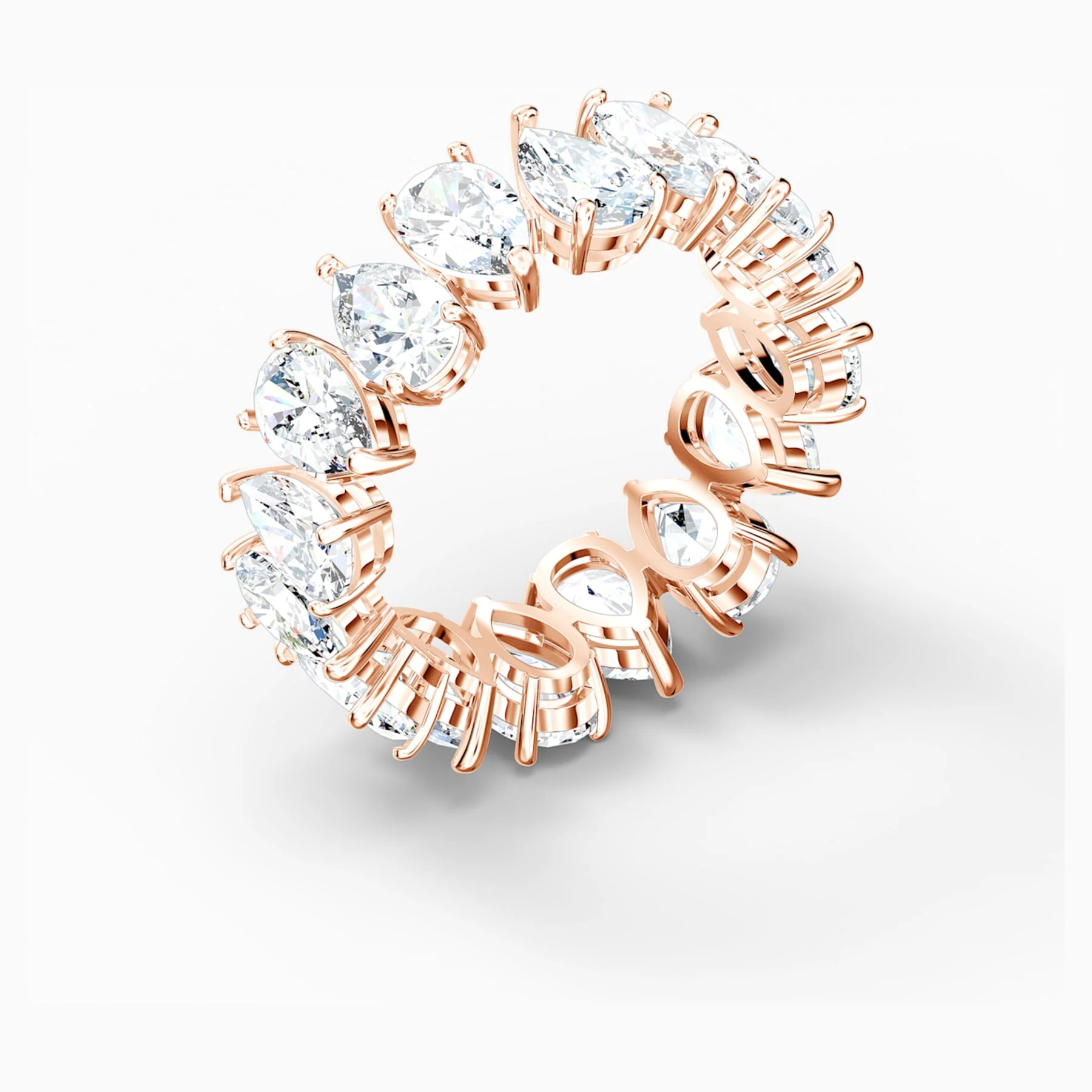 VITTORE PEAR RING, WHITE, ROSE-GOLD TONE PLATED - Image 3