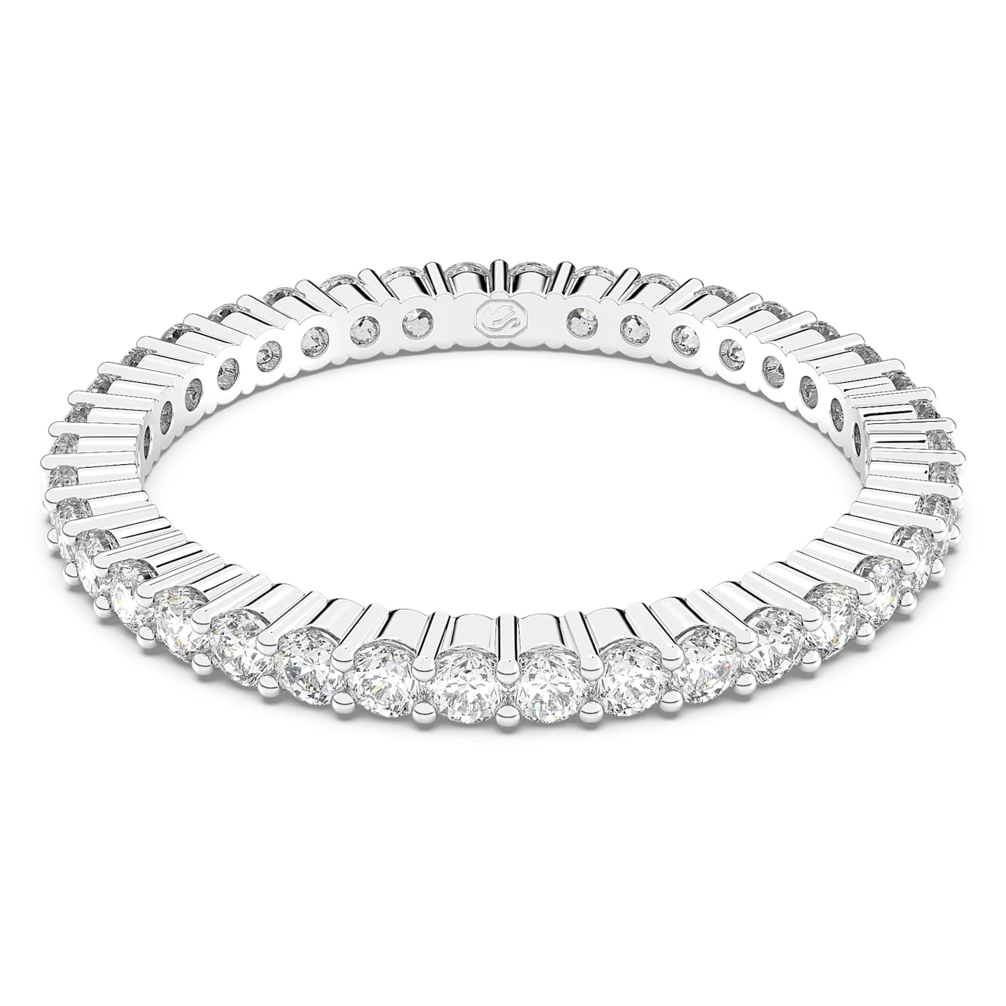 Vittore ring Round cut, White, Rhodium plated