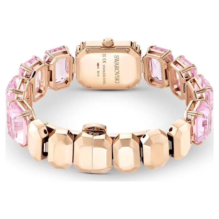 Watch Octagon cut bracelet, Pink, Rose gold-tone finish - Image 3