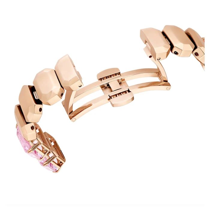Watch Octagon cut bracelet, Pink, Rose gold-tone finish - Image 6