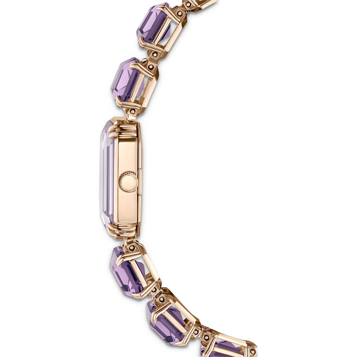 Watch Octagon cut bracelet, Purple, Champagne gold-tone finish - Image 7