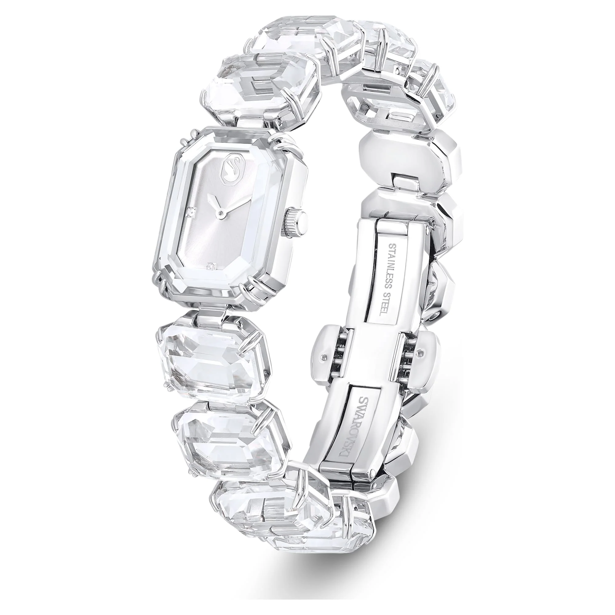 Watch Octagon cut bracelet, White, Stainless steel - Image 2
