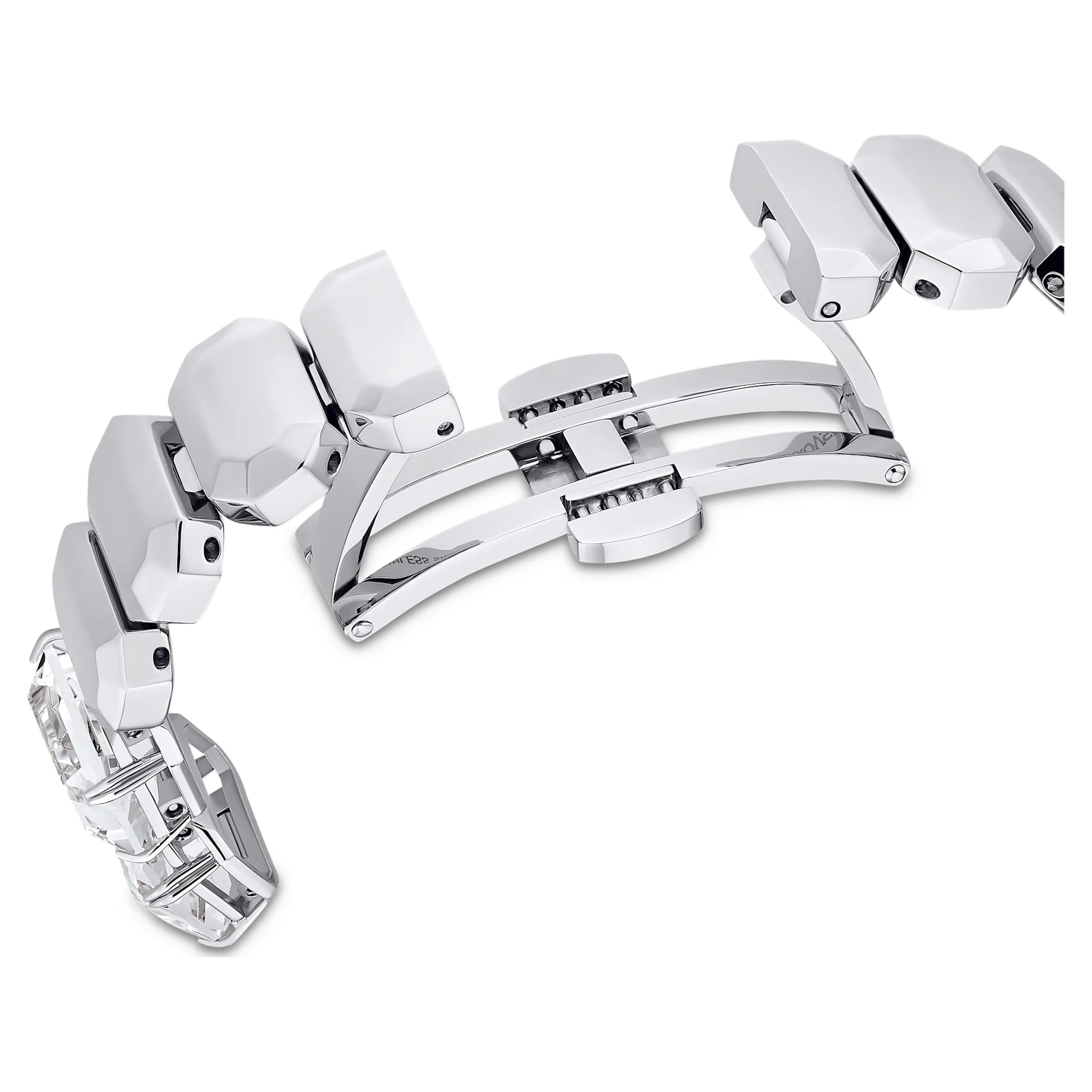 Watch Octagon cut bracelet, White, Stainless steel - Image 6