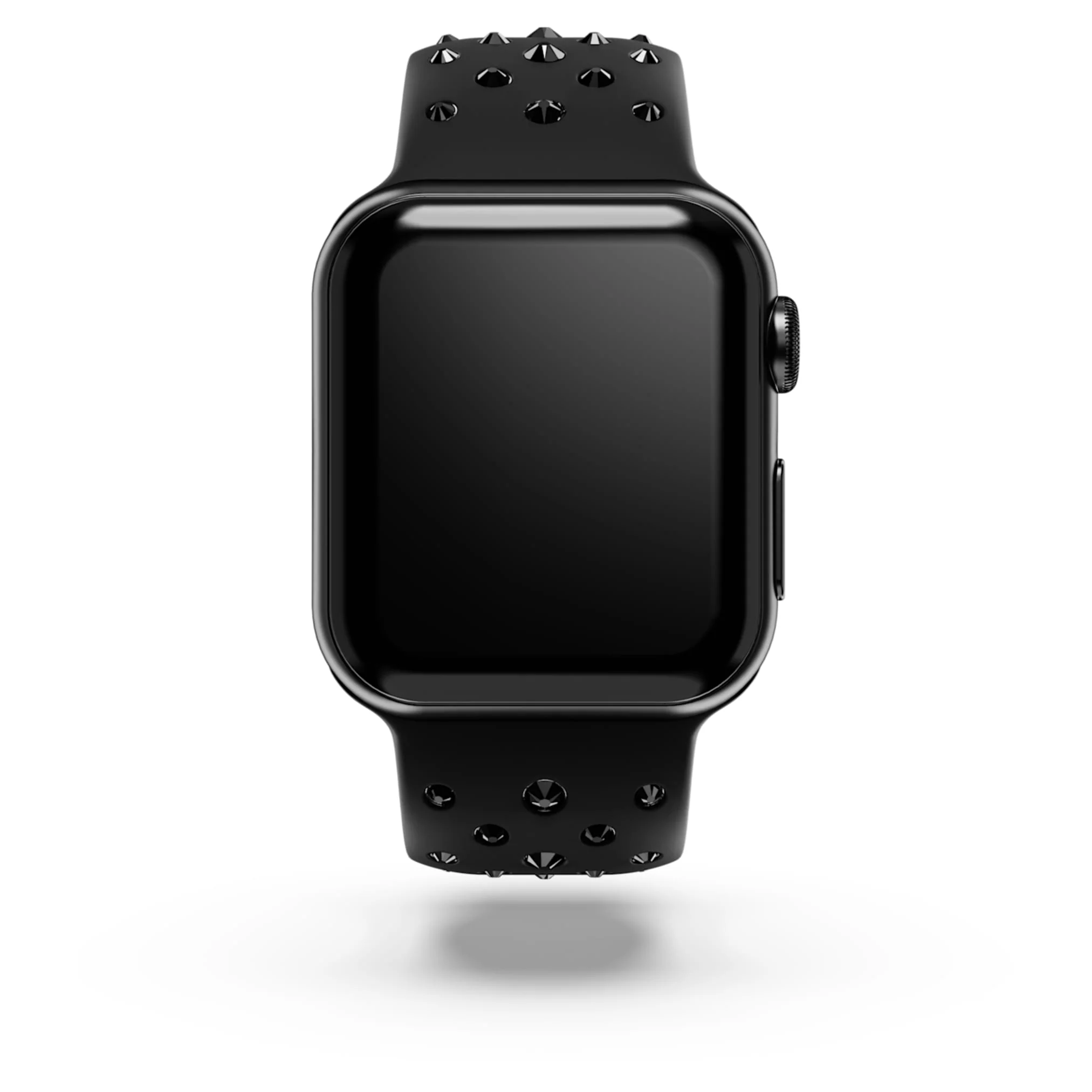 Watch strap Silicone with stitching, Black, Stainless steel - Image 5