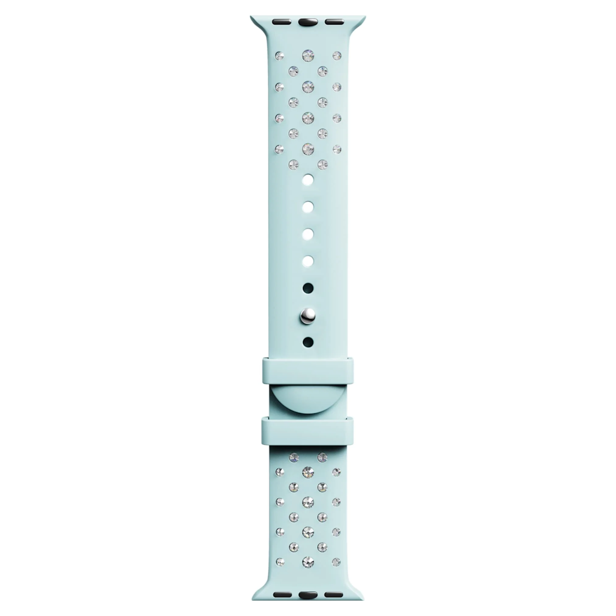 Watch strap Silicone with stitching, Green, Stainless steel - Image 6