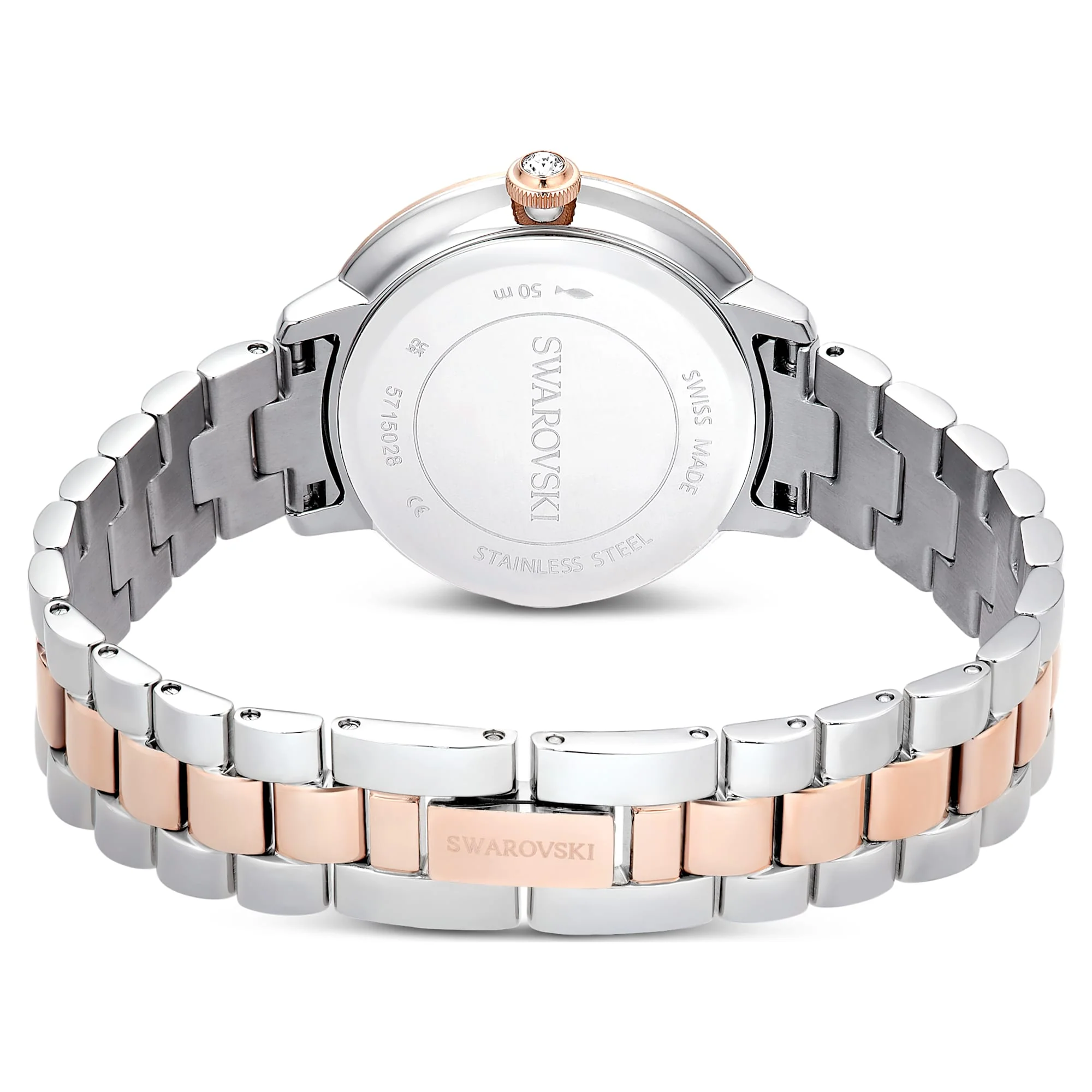 Watch Swiss Made, Metal bracelet, Silver tone, Rose gold-tone finish - Image 3