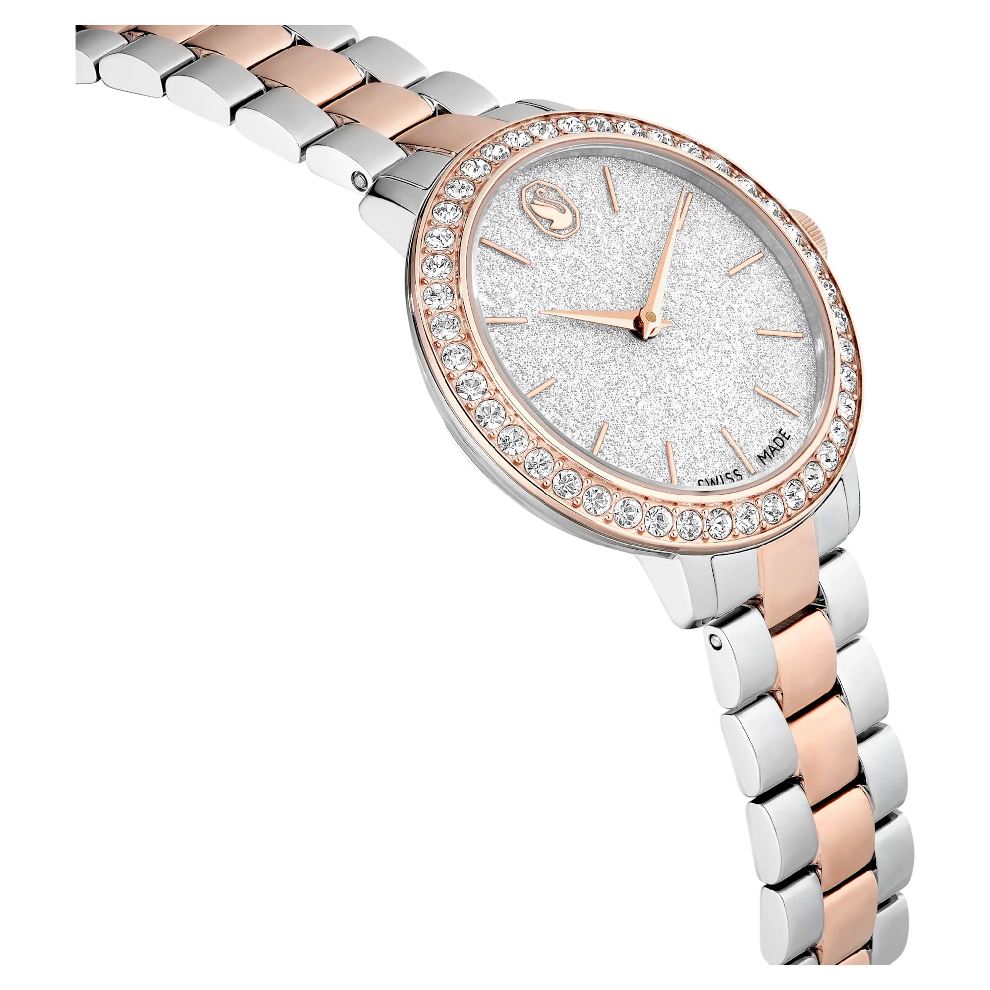 Watch Swiss Made, Metal bracelet, Silver tone, Rose gold-tone finish - Image 5
